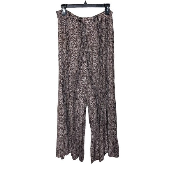 Anthropologie Skirted Wide-Leg Pants Reptile Snake Print Size 6 - Picture 6 of 15